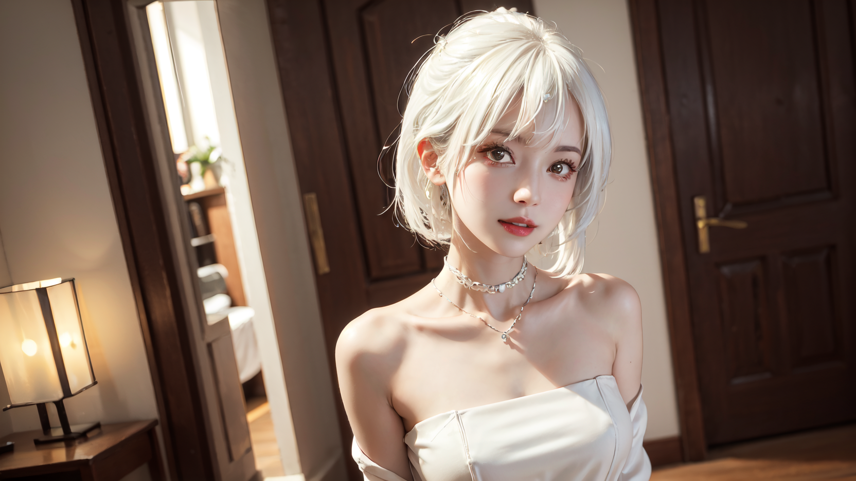AI绘画StableDiffusion带信息样图-白发少女
